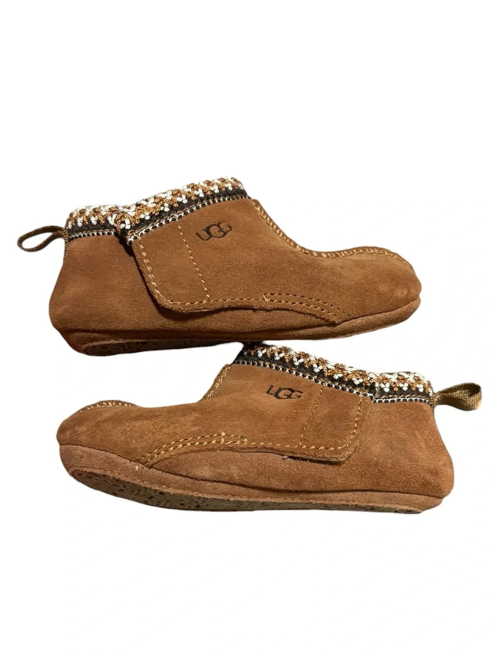 UGG Baby Tasman Slippers Chestnut Suede Shearling Size 4/5 Infant